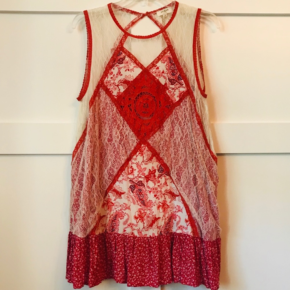 Umgee red lace dress